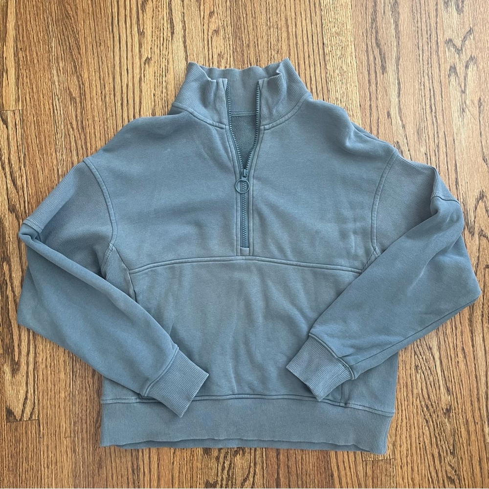 Vuori Women's Cowl Pullover in Slate Blue